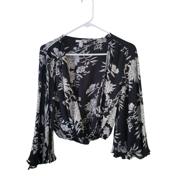 Amuse Society Black & White Floral Top - Picture 2 of 6